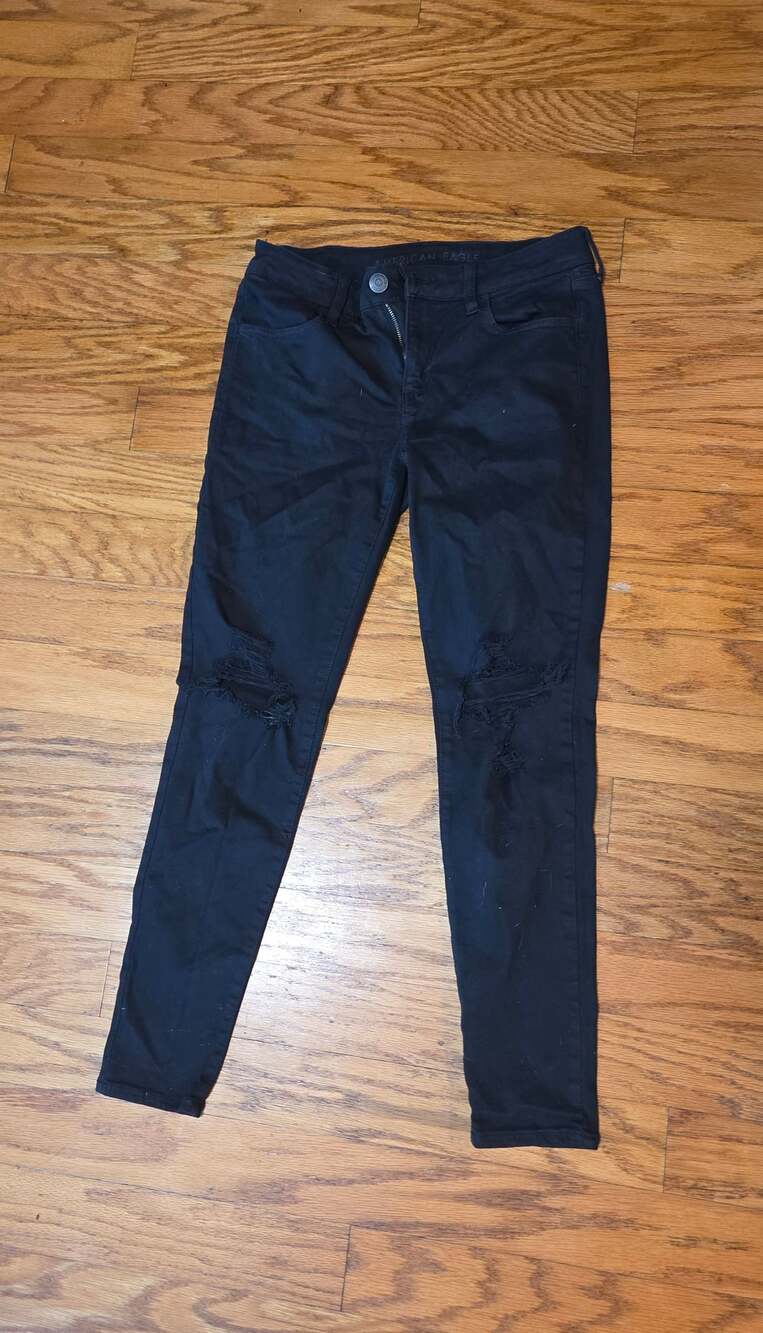 American Eagle Ne(x)t Level Stretch Black Skinny Jeans Regular Size 10
